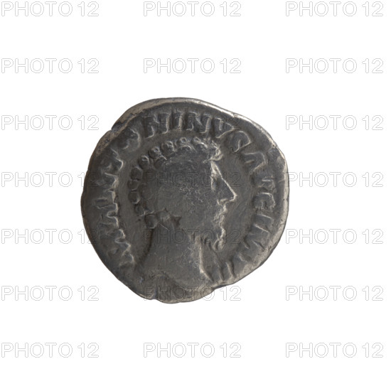 Denarius of Marcus Aurelius (121–180; Roman emperor 161–180). Obverse: Head of Marcus Aurelius uncovered, facing right, legend M ANTONINVS AVG IMP II. Reverse: Providentia standing left, holding a globe in her right hand and a cornucopia in her left, legend PROV•DEOR TR P XVII COS III. Date: 162–163. Roman Empire, Rome. Coin. Diameter 16.0–16.5 mm, weight 2.60 g, axis 0°.