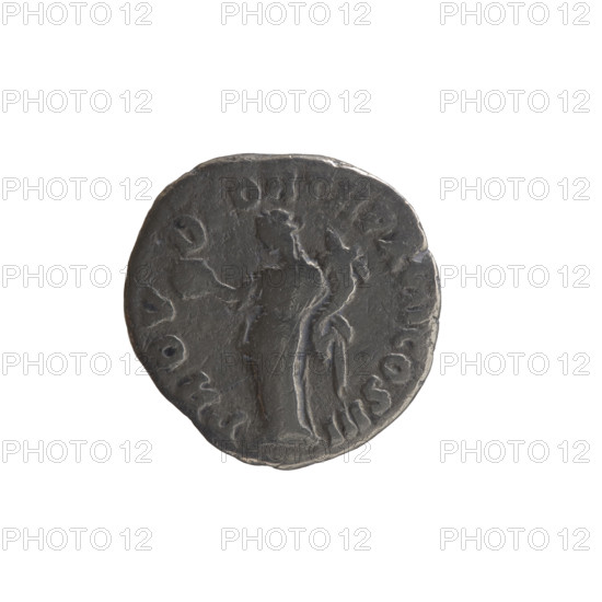 Denarius of Marcus Aurelius (121–180; Roman emperor 161–180); obverse: bare head of Marcus Aurelius uncovered, facing right, legend M ANTONINVS AVG IMP II; reverse: Providentia standing left, holding a globe in her right hand and a cornucopia in her left, legend PROV·DEOR TR P XVII COS III; date 162–163; Roman Empire, Rome; coin; diameter 16.0–16.5 mm; weight 2.60 g; axis 0°.
