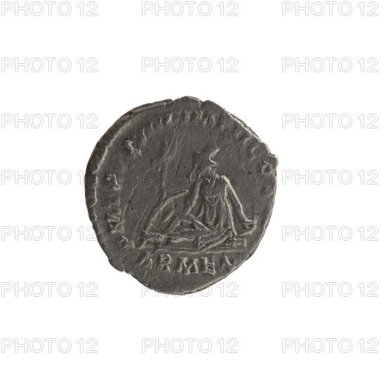 Denarius, Marcus Aurelius (121–180; Roman emperor 161–180), issuer; obverse: head of Marcus Aurelius with laurel wreath facing right, legend ANTONINVS AVG ARMENIACVS; reverse: personification of Armenia in a short robe, trousers and pointed cap seated left, supporting her head with her right hand, left hand resting on a bow and quiver, with a shield and a standard (vexillum) in front; inscriptions PM, R, X, I IMP II COS; legend ARMEN.; dated 163–164; Roman Empire (27 BC–476), Rome; coin; diameter 16.0–17.0 mm; weight 3.12 g; axis 0°