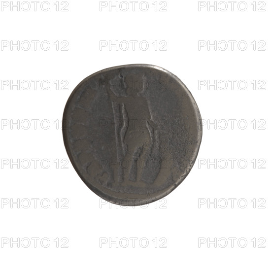 Denarius, Marcus Aurelius (121–180; Roman emperor 161–180), obverse: head of Marcus Aurelius with laurel wreath facing right, inscription AVREL ANTONINVS AVG; reverse: Mars standing right, holding a spear in his right hand and resting his left hand on a shield standing on the ground, inscription TR P XXXIII; Roman deities; iconography of Marcus Aurelius and Mars; date: 178–179; place: Rome, Roman Empire (27 BC–476); coin; diameter 16.5–17.5 mm; weight 2.55 g; axis 165°.