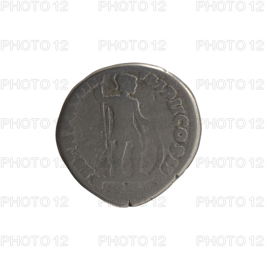 Denarius, Marcus Aurelius (121–180; Roman emperor 161–180), obverse: head of Marcus Aurelius without a cap facing right, legend ANTONINVS AVG; reverse: Mars standing right, holding a spear with the head down in his right hand, resting his left hand on a shield, legend PM TR P XVIII - IMP II COS III; 163–164; Roman Empire; Rome; silver coin; diameter 16.5–17.0 mm; weight 2.90 g; axis 0°.