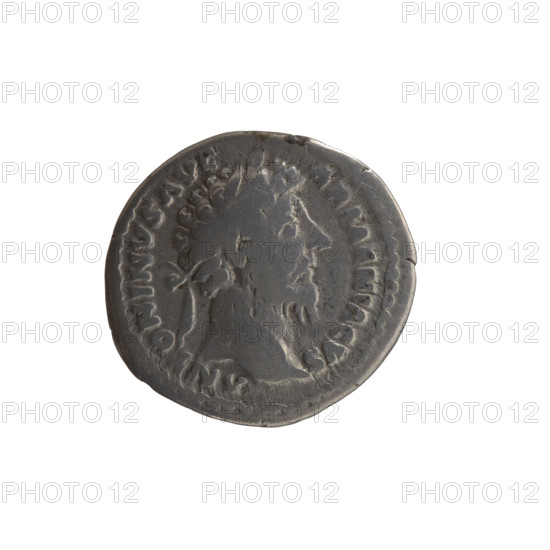 Denarius, Marcus Aurelius (121–180; Roman emperor 161–180), issuer: Marcus Aurelius. Obverse: Head of Marcus Aurelius with laurel wreath facing right, legend 'ANTONINVS AVG - ARMENIACVS'. Reverse: Annona (personification) standing left, pouring the contents of a cornucopia into a container (modius) on the left, legend 'PM TR P XIX IMP II COS III'. Date: 164–165. Roman Empire (27 BC–476). Medium: silver coin. Diameter: 18.0–18.5 mm. Weight: 3.15 g. Axis: 180 degrees.