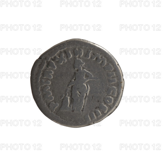 Denarius of Marcus Aurelius (121–180; Roman emperor 161–180), 164–165. Obverse: Head of Marcus Aurelius with laurel wreath facing right, inscription 'ANTONINVS AVG - ARMENIACVS'. Reverse: Annona standing left, pouring contents of a cornucopia into a modius; inscription 'PM TR P XIX IMP II COS III'. Roman Empire (27 BC–476). Coin; diameter 18.0–18.5 mm, weight 3.15 g, axis 180°.
