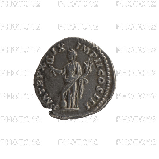 Denarius, Marcus Aurelius (121–180; Roman emperor 161–180), c. 164–165. Obverse: Head of Marcus Aurelius with laurel wreath facing right, legend ANTONINVS AVG - ARMENIACVS. Reverse: Felicitas standing left, right leg resting on globe, holding caduceus in right hand and cornucopia in left, legends PM TR P•X - IX - IMP II COS III. Iconography: personifications (Felicitas), caducei, cornucopias, globe. Roman Empire, Rome. Coin; diameter 17.0 mm; weight 3.18 g; axis 180°.