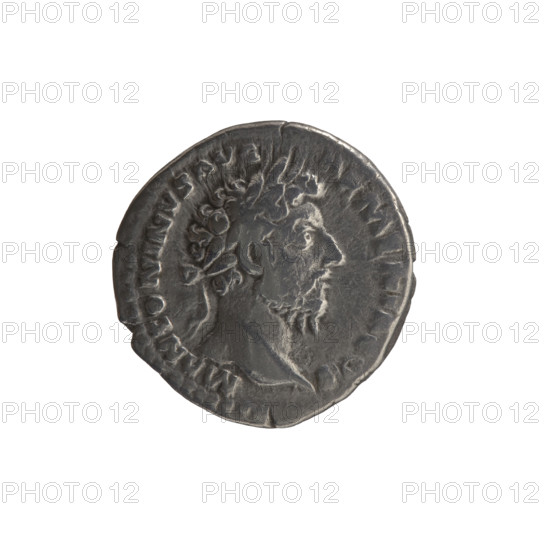 Denarius, Marcus Aurelius (121–180; Roman emperor 161–180), issuer. Obverse: Head of Marcus Aurelius in a laurel wreath to the right, inscription M ANTONINVS AVG - ARMENIACVS. Reverse: Roma seated on a shield to the left, in her outstretched right hand she holds a figure of Athena (palladium), in her left a spear, inscription PM TR P XIX - IMP III COS III. Date: 165. Iconography: personifications; palladium (attribute); shields; spears; Roma (personification). Culture: Roman Empire (27 BC–476). Place: Rome. Object type: coin (denarius). Measurements: diameter 16.5–17.5 mm, weight 3.00 g, axis 180 degrees.