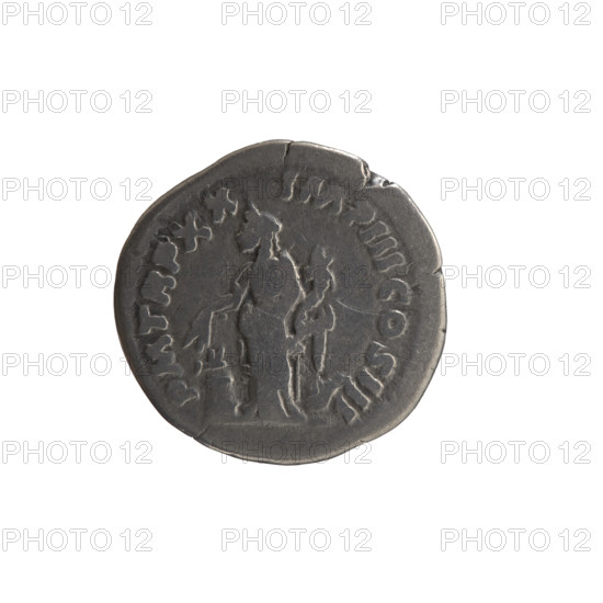 Denarius of Marcus Aurelius (121–180; Roman emperor 161–180), 165–166. Obverse: Head of Marcus Aurelius with laurel wreath facing right, inscription M ANTONINVS AVG - ARMENIACVS. Reverse: Annona standing left, holding ears of corn above a container (modius) in her right hand and a cornucopia in her left, below the prow of a ship, inscriptions PM T RP XX - IMP III COS III. Iconography: Annona (personification), ears of corn, personifications, ships; attributes: cornucopia, modius. Roman Empire (27 BC–476), Rome. Coin: diameter 17.5–18.0 mm, weight 3.05 g, axis 180°.