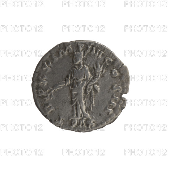 Denarius, Marcus Aurelius (121–180; Roman emperor 161–180), issuer; obverse: Head of Marcus Aurelius in a laurel wreath facing right, inscription M ANTONINV, AVG - ARM PARTH MAX; reverse: Pax standing left, holding a branch in his right hand and a cornucopia in his left, inscriptions TR P XX IMP IIII COS III; iconography: branches, personifications, Pax, cornucopias; episode PAX, 166; Roman Empire (27 BC–476), Rome; coin: diameter 18.0–18.5 mm, weight 3.25 g, axis 0 degrees.