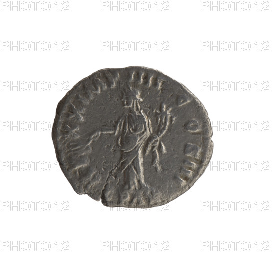 Denarius of Marcus Aurelius (121–180; Roman emperor 161–180). Obverse: Head of Marcus Aurelius in a laurel wreath facing right, legend ANTONINVS AVG ARM - PARTH, X all around. Reverse: Pax standing left, holding a branch in his right hand and a cornucopia in his left, legend RP - XX IMP IIII COS III all around; episode PAX, 166. Roman Empire (27 BC–476), Rome. Coin; diameter 17.5 mm, weight 2.32 g, axis 0°.
