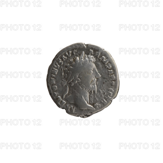 Denarius, Marcus Aurelius (121–180; Roman emperor 161–180), issuer Marcus Aurelius; obverse: head of Marcus Aurelius in a laurel wreath facing right, inscription M ANTONINVS AVG - ARM PAR, MAX; reverse: Pax standing left, holding a branch in his right hand and a cornucopia in his left, inscription RP XX IM - P IIII COS III; episode PAX, 166; Roman Empire (27 BC–476), Rome; coin; diameter 17.0–17.5 mm, weight 3.25 g, axis 15°.