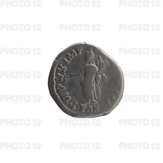 Denarius, Marcus Aurelius (121–180; Roman emperor 161–180), obverse: Head of Marcus Aurelius in a laurel wreath facing right, inscription 'M ANTONINVS AVG - ARM PARTH MAX'; reverse: Pax standing left, holding a branch in his right hand and a cornucopia in his left, inscription 'TR P XX IMP - S III'; episode PAX, 166; Roman Empire (27 BC–476), Rome; coin; diameter 17.5–18.0 mm, weight 3.12 g, axis 180°.