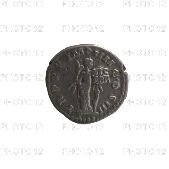 Denarius of Marcus Aurelius (121–180; Roman emperor 161–180). Obverse: Head of Marcus Aurelius with a laurel wreath facing right, inscription M ANTONINVS AVG. Reverse: Victoria stands half-naked frontally, head turned right, holding a palm branch in her right hand and fastening a shield inscribed VIC PAR to a tree with her left hand; inscriptions TR P XX IMP IIII COS III. Date: 166. Place: Rome, Roman Empire. Material: coin. Diameter: 18.5–19.0 mm. Weight: 3.05 g. Axis: 0°.