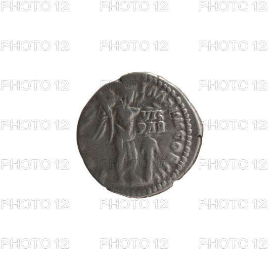 Denarius of Marcus Aurelius (121–180; Roman emperor 161–180). Obverse: Head of Marcus Aurelius in a laurel wreath facing right, legend 'M ANTONINVS AVG - ARM PARTH MAX.' Reverse: Victoria stands half-naked frontally, head turned right, holding a palm branch in her right hand and fastening a shield inscribed 'VIC PAR' to a tree with her left hand; legend 'TR, X - IMP IIII COS III.' Date: 166. Place: Rome, Roman Empire. Material: coin. Diameter: 17.0–18.0 mm. Weight: 3.30 g. Axis: 0°.