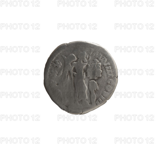 Denarius of Marcus Aurelius (121–180; Roman emperor 161–180). Obverse: Head of Marcus Aurelius in a laurel wreath facing right, inscription ANTONINVS AVG - RM PARTH MAX. Reverse: Victoria stands half-naked frontally, head turned right, holding a palm branch in her right hand; with her left hand she fastens a shield inscribed VIC, R to a tree, inscription RP XX - IMP IIII COS III. Roman deities; palm branches (attribute). Iconography: Marcus Aurelius. Date: 166. Roman Empire (27 BC–476). Coin, Rome. Diameter 18.0 mm, weight 2.70 g, axis 0°.