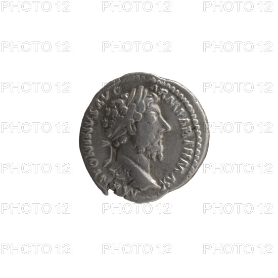 Denarius, Marcus Aurelius (121–180; Roman emperor 161–180), issuer; personifications; scepters; globe (attribute); Marcus Aurelius — iconography; Providentia (personification). Obverse: Head of Marcus Aurelius with laurel wreath facing right, inscription M•ANTONINVS AVG—ARM•PARTH•MAX circumferential. Reverse: Providentia standing left, holding a long scepter in her left hand and a wand in her right, below a globe, inscription TR P XXI IMP IIII COS III circumferential. Date: 166–167. Roman Empire (27 BC–476), Rome. Coin: diameter 18.0–18.5 mm, weight 3.15 g, axis 0°.