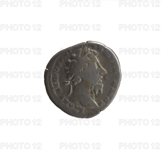 Denarius of Marcus Aurelius (121–180; Roman emperor 161–180), obverse: head of Marcus Aurelius with laurel wreath facing right, inscribed 'M ANTONINVS AV, ARTH MAX'; reverse: Fortuna seated left, holding a rudder in her right hand and a cornucopia in her left, inscribed 'FORT RED TR P - XXII IMP V ... COS III' (issue dated 168). Iconography: Fortuna, cornucopia, rudder. Roman Empire, Rome; coin; diameter 18.5 mm; weight 3.15 g; axis 195°.