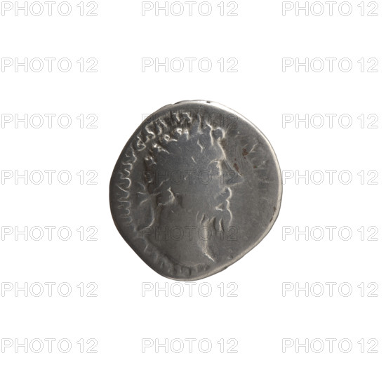 Denarius of Marcus Aurelius (121–180; Roman emperor 161–180), issuer Marcus Aurelius; obverse: head of Marcus Aurelius with laurel wreath facing right, inscription M ANTONINVS AVG ARM - PART; reverse: Fortuna seated left, holding a rudder in her right hand and a cornucopia in her left, inscription ORT RED TR P XXII IMP V all around, COS III; iconography: personification Fortuna, cornucopia, rudder; date/episode: 168; culture: Roman Empire (27 BC–476), Rome; coin; diameter 17.5–18.5 mm, weight 2.85 g, axis 0 degrees.