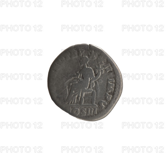 Denarius of Marcus Aurelius (121–180; Roman emperor 161–180), issuer Marcus Aurelius; obverse: head of Marcus Aurelius with laurel wreath facing right, inscription M ANTONINVS AVG ARM - PART; reverse: Fortuna seated left, holding a rudder in her right hand and a cornucopia in her left, inscription ORT RED TR P XXII IMP V all around, COS III; iconography includes personification Fortuna, cornucopia, rudder; dated 168 (episode); Roman Empire (27 BC–476); coin; diameter 17.5–18.5 mm; weight 2.85 g; axis 0 degrees.