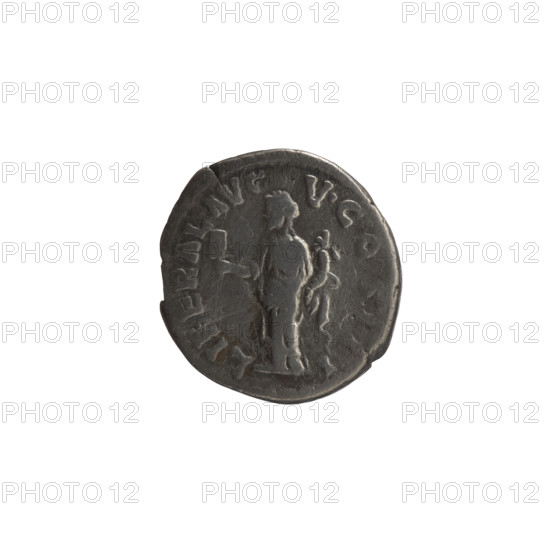 Denarius, Marcus Aurelius (121–180; Roman emperor 161–180), issuer. Obverse: Head of Marcus Aurelius with laurel wreath facing right, inscription ANTONINVS - AV, TR P XXIII. Reverse: Liberalitas standing left, holding an abacus in his right hand and a cornucopia in his left, inscription LIBERAL AVG - V COS III. Date: 168–169. Period: Roman Empire (27 BC–476). Place: Rome. Medium: coin. Measurements: diameter 17.0–18.0 mm, weight 2.90 g, axis 15 degrees. Attributes: abacus; personification Liberalitas; cornucopias. Iconography: Marcus Aurelius.