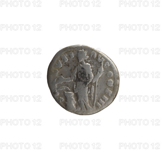 Denarius, Marcus Aurelius (121–180; Roman emperor 161–180), issuer. Obverse: Head of Marcus Aurelius with laurel wreath facing right, inscription 'M ANTONINVS AV... TR P XXIII' (circumferential). Reverse: Salus standing left, right hand holding a patera above a snake coiled around an altar, left hand holding a scepter, inscription 'S VTI AVG COS III' (circumferential). Iconography: scepters, personifications, snakes, Salus, paterae, altars, Marcus Aurelius iconography. Date: 168–170. Culture: Roman Empire (27 BC–476), Rome. Object type: coin (denarius). Dimensions: diameter 17.5–19.5 mm, weight 3.30 g, axis 0°.