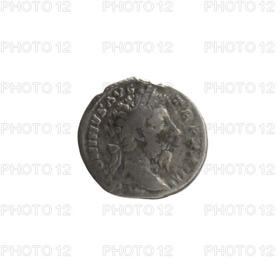 Denarius, Marcus Aurelius (121–180; Roman emperor 161–180), issuer; obverse: head of Marcus Aurelius with laurel wreath facing right, inscription NTONINVS AVG - TR P XXIIII; reverse: Felicitas standing left, holding a short caduceus in right hand and a long scepter in left, inscription FELICITAS AVG - COS III; iconography: scepters, caduceuses, personifications; date 169–170; Roman Empire (27 BC–476), Rome; coin; diameter 17.0–18.0 mm, weight 3.40 g, axis 0 degrees.