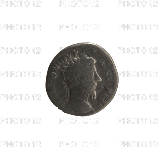 Denarius of Marcus Aurelius (121–180; Roman emperor 161–180), struck 169–170. Obverse: head of Marcus Aurelius with laurel wreath facing right, inscription 'M ANTONINVS - AVG T'. Reverse: Fortuna seated left, holding a rudder in her right hand and a cornucopia in her left, inscription 'FORT RED - COS III'. Roman Empire (27 BC–476). Coin; diameter 17.5 mm, weight 2.57 g, axis 180°.