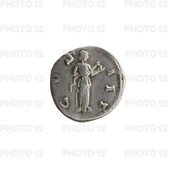 Denarius, Marcus Aurelius (121–180; Roman emperor 161–180). Obverse: Head of Marcus Aurelius in a laurel wreath facing right, inscription M ANTONINVS AVG. Reverse: Salus stands frontally, turns his head to the right, feeds a snake held in his right hand, inscription COS III. Date: 169–170 CE. Roman Empire (27 BC–476). Rome. Coin; diameter ~17–18 mm, weight 3.59 g, axis 0°. Iconography: snakes; personification of Salus.