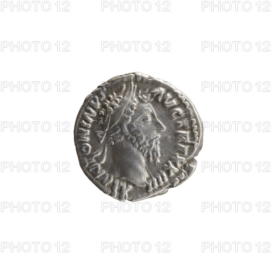 Denarius, Marcus Aurelius (121–180; Roman emperor 161–180), issuer; head of Marcus Aurelius with laurel wreath facing right, inscription M ANTONINVS - AVG TR P XXIIII circumferential; reverse: Salus standing left, in her right hand she holds a patera from which she feeds a snake coiled around an altar, in her left hand she holds a long scepter, inscription SALVTI - AVG, OS III circumferential; personifications, snakes, altars, paterae, scepters; iconography of Marcus Aurelius; dated 169–170, Roman Empire (27 BC–476), Rome; coin; diameter 17.0 mm and 19.0 mm, weight 2.95 g, axis 180 degrees.