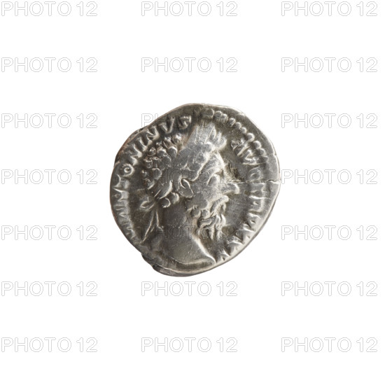 Denarius, Marcus Aurelius (121–180; Roman Emperor 161–180), issuer; obverse: head of Marcus Aurelius with laurel wreath facing right, legend 'M ANTONINVS - AVG TR P XXV'; reverse: the emperor in priestly attire stands left, holding a patera above a tripod with a bull lying beside it, legend 'A SVSCE - P DECENN II'; type: COS III; date: 170–171; Roman Empire; Rome; coin; weight 2.60 g; diameter ~16–17 mm; axis 0°.