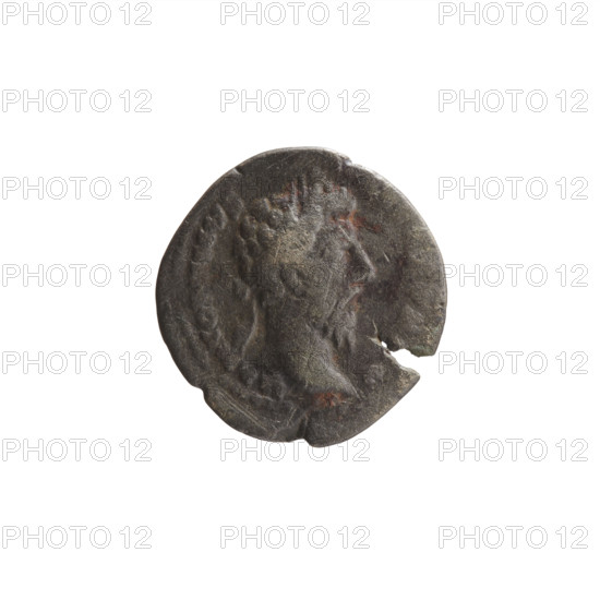 Denarius, Marcus Aurelius (121–180; Roman emperor 161–180), 170–171. Obverse: Head of Marcus Aurelius in a laurel wreath facing right, inscription M ANTONINVS - RPX V (all around). Reverse: Jupiter seated on a throne facing left, holding a thunderbolt in his right hand and a scepter in his left, inscription C O - S - II (all around). Roman Empire (27 BC–476), Rome. Coin; weight 2.15 g; diameter 18.0–18.5 mm; axis 180°.