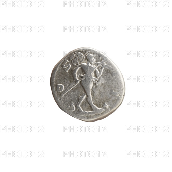 Denarius, Marcus Aurelius (121–180; Roman emperor 161–180) — Obverse: Head of Marcus Aurelius with laurel wreath facing right, inscribed ANTONINVS - AVG TR P XXV; Reverse: Mars walking right, holding a spear in his right hand and a trophy resting on his shoulder in his left, inscribed C - OS - III; dated 170–171. Roman Empire (27 BC–476), Rome. Coin. Diameter 16.5–17.0 mm, weight 2.91 g, axis 180°.