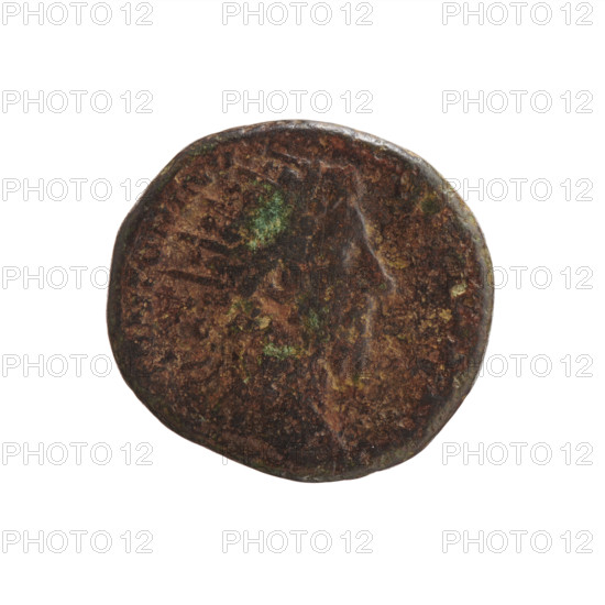 Dupondius of Marcus Aurelius (121–180; Roman emperor 161–180), issuer Marcus Aurelius — obverse: head of Marcus Aurelius in radiant crown facing right, inscribed 'M ANTON... AVG TR P X]XV' around; reverse: wreath with a five-line inscription in the center 'PRIMI / DECEN / NALES / COS III / SC.' Date: 170–171. Roman Empire (27 BC–476), Rome. Coin; material: (dupondius), weight 12.73 g; diameters 22.5 mm and 24.0 mm; axis 180 degrees.
