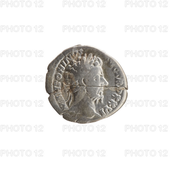 Denarius of Marcus Aurelius (121–180; Roman emperor 161–180). Obverse: Head of Marcus Aurelius with laurel wreath facing right, legend 'M ANTONINVS -'. Reverse: Aequitas standing left, holding scales in right hand and cornucopia in left, legend 'IMP VI - COS III'. Date: 171–172. Roman Empire. Coin. Diameter 17.5–19.0 mm, weight 2.30 g, axis 180°. Subjects: Aequitas (personification), personifications; iconography includes paterae, cornucopias.