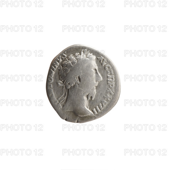 Denarius of Marcus Aurelius (121–180; Roman emperor 161–180). Obverse: Head of Marcus Aurelius with laurel wreath facing right, inscription 'M ANTONINVS - AVG TR P XXVIII'. Reverse: Mercury in a short robe and hat (petasos) standing left, holding a patera in his right hand and a caduceus in his left, inscription 'RELIG AVG - IMP VI COS III'. Date: 173–174. Roman Empire (27 BC–476), Rome. Coin; diameter 17.0–18.0 mm, weight 2.90 g, axis 0°.