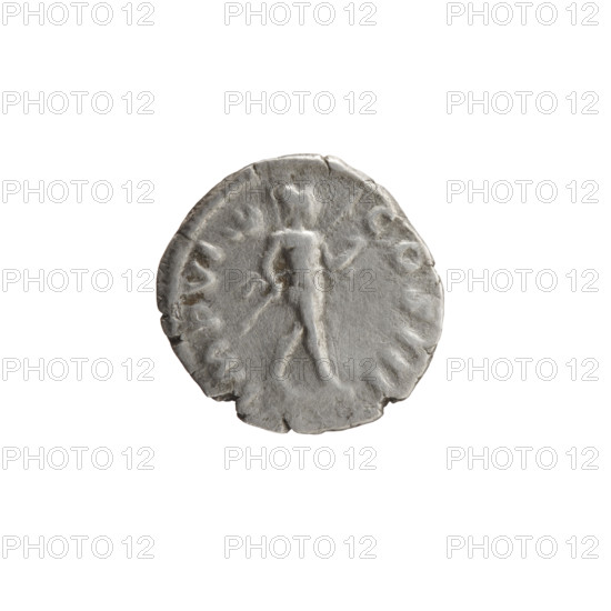 Denarius, Marcus Aurelius (121–180; Roman emperor 161–180), issuer: Marcus Aurelius; obverse: head of Marcus Aurelius with laurel wreath facing right, legend 'M ANTONINVS - AVG TR P XXVIII'; reverse: Mars, naked except for a cloak, walking right, holding a trophy in his left hand and a spear in his right, legend 'IMP VI - COS III'. Date: 173–174. Roman Empire (27 BC–476). Roman coin; diameter 18.0–18.5 mm; weight 3.35 g; axis 180°.