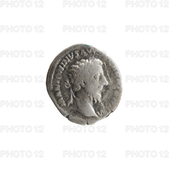 Denarius of Marcus Aurelius (121–180; Roman emperor 161–180), c. 175. Obverse: Head of Marcus Aurelius with laurel wreath facing right; legend M ANTONINVS AV—GERM—ARM. Reverse: Felicitas (personification) standing left, holding a long caduceus in her right hand and a cornucopia in her left; legend TR P XXIX—IMP VIII—COS III. Roman Empire; Rome. Coin; diameter 17.0–18.0 mm, weight 2.55 g, axis 0°.
