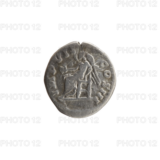 Denarius, Marcus Aurelius (121–180; Roman emperor 161–180), issuer; obverse: head of Marcus Aurelius in a laurel wreath facing right, inscribed 'M ANTONINVS AVG - GERM TR P XXIX'; reverse: Victoria seated left, holding a patera in her right outstretched hand and a palm leaf in her left, inscribed 'IMP VII - COS III'; date: 174–175; Roman Empire (27 BC–476); Rome; coin; material: (presumably silver); diameter: 16.5–17.5 mm; weight: 3.10 g; axis: 180 degrees.