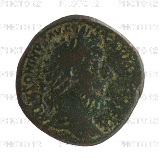 Sestertius of Marcus Aurelius (121–180; Roman emperor 161–180), issuer Marcus Aurelius; subject includes personifications, caducei, Marcus Aurelius iconography, legionary signs, Fides (Fidelity) personification. Obverse: Head of Marcus Aurelius with laurel wreath facing right, inscription M ANTONINVS AVG - GERM TR P XXIX all around. Reverse: Fides standing left, holding a long caduceus in his right hand and a legionary sign in his left, fields marked S - C, dated 174–175. Roman Empire (27 BC–476), Rome. Coin: diameter 31.0–31.5 mm, weight 26.05 g, axis 0°.
