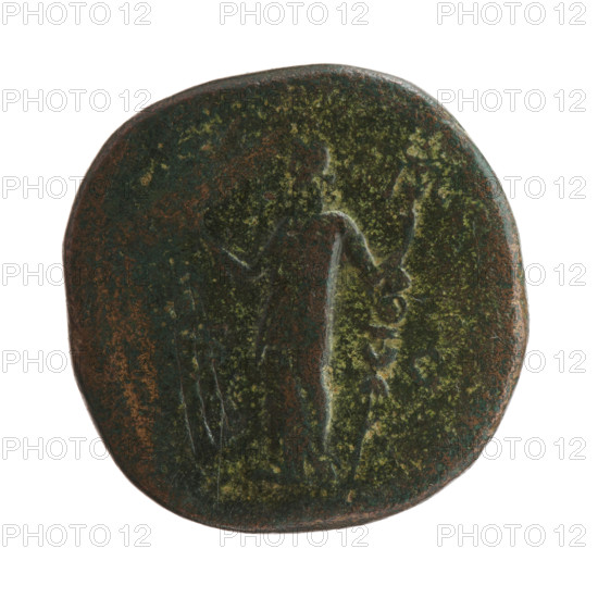 Sestertius of Marcus Aurelius (121–180; Roman emperor 161–180), issuer: Marcus Aurelius. Obverse: head of Marcus Aurelius with laurel wreath facing right, inscription M ANTONINVS AVG - GERM TR P XXIX. Reverse: Fides (Fidelity) standing left, holding a long caduceus in her right hand and a legionary sign in her left; fields marked S - C. Date: 174–175. Roman Empire (27 BC–476), Rome. Coin; diameter 31.0–31.5 mm, weight 26.05 g, axis 0°. Iconography includes personifications, caducei, legionary signs.