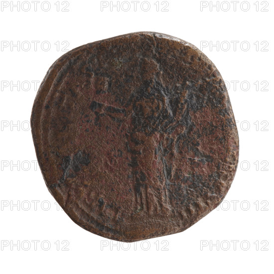 Sestertius of Marcus Aurelius (121–180 CE; Roman emperor 161–180), obverse: head of Marcus Aurelius with laurel wreath facing right, inscription M ANTONINVS AVG - GE, P XXIX; reverse: Liberalitas (personification) standing left, holding an abacus in her right hand and a cornucopia in her left, inscription LIBE, ALITAS A, OS III, field marks S-, dated 174–175; Roman Empire (27 BC–476), Rome. Coin: diameter 28.5–29.0 mm, weight 24.35 g, axis 180°.