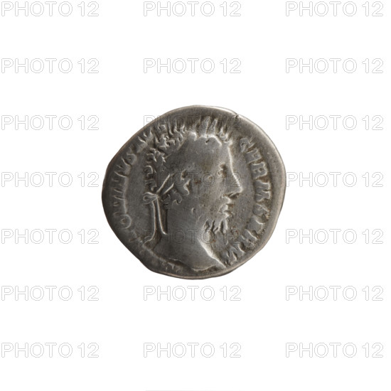 Denarius, Marcus Aurelius (121–180, Roman emperor 161–180), c. 175–176. Obverse: Head of Marcus Aurelius with laurel wreath facing right, inscription M TONINVS AVG; reverse: Felicitas standing left, holding a long caduceus in right hand and a cornucopia in left, inscription TR P XXX – IMP VIII COS III. Iconography: caducei, personifications (Felicitas), cornucopias. Roman Empire (27 BC–476), Rome. Coin: diameter 17.5 mm, weight 3.30 g, axis 0° .