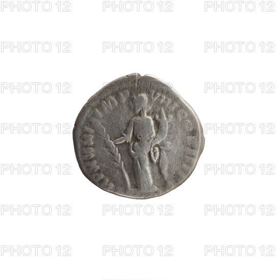 Denarius of Marcus Aurelius (121–180; Roman emperor 161–180). Obverse: head of Marcus Aurelius in laurel wreath facing right, legend ANTONINVS AVG - GERM SARM. Reverse: Hilaritas (personification) standing left, holding a long palm branch in his right hand and a cornucopia in his left, legend RP XXXI - IMP - VIII COS III P. Date: 176–177. Roman Empire (27 BC–476), Rome. Coin. Diameter 17.0–18.0 mm, weight 2.80 g, axis 180°.
