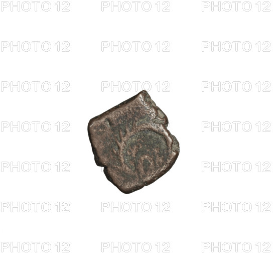 Bronze coin of Gotarzes II (king of the Parthians; reign c. 40–51). Obverse: diademed head of Gotarzes II facing left. Reverse: wreath. Circa 38–51 CE. Mint: Ecbatana, Parthia (Iran). Dimensions: 9.5–10.0 mm. Weight: 1.40 g.