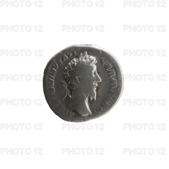 Denarius, Marcus Aurelius (121–180; Roman emperor 161–180), issuer. Obverse: Head of Marcus Aurelius in a laurel wreath facing right; legend 'M ANTONINVS AVG - GERM SARM'. Reverse: Victoria walking left, holding a wreath in her outstretched right hand and a palm branch in her left; legend 'RP XXXI IMP VIII COS III PP'. Date: 176–177. Roman Empire (27 BC–476), Rome. Coin. Diameter 17.5–18.5 mm, weight 3.15 g, axis 0°.