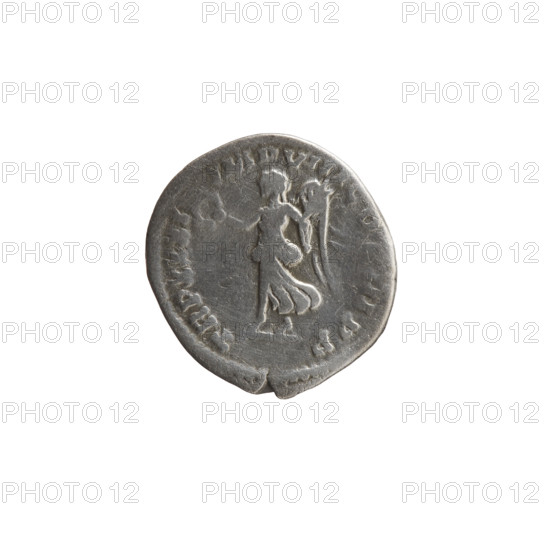 Denarius, Marcus Aurelius (121–180; Roman emperor 161–180), issuer Marcus Aurelius; obverse: head of Marcus Aurelius in a laurel wreath facing right, legend ANTONINVS AVG - GER, ARM; reverse: Victoria walking left, holding a wreath in her outstretched right hand and a palm branch in her left, legend TRP XXXI - IMP VIII COS III PP; 176–177 CE; Roman Empire (27 BC–476); Rome; coin; diameter 17.0–18.5 mm; weight 2.78 g; axis 180°.