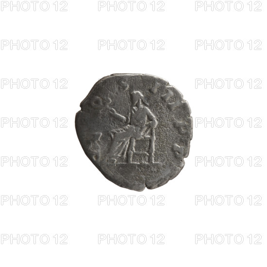 Denarius, Marcus Aurelius (121–180; Roman emperor 161–180), issuer. Obverse: Head of Marcus Aurelius in a laurel wreath facing right, legend M ANTONI–N, S AVG all around. Reverse: Salus seated left, holding two ears of corn above a snake in her right hand, left hand on the back of the seat, legend OS–III PP all around. Iconography: ears of corn, personifications, snakes, Salus; attribution to Marcus Aurelius. Date: 176–180. Roman Empire (27 BC–476), Rome. Coin; diameter 17.0–17.5 mm, weight 2.85 g, axis 180°.