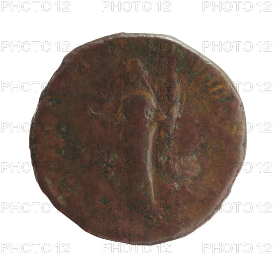 Sestertius of Marcus Aurelius (121–180; Roman emperor 161–180). Obverse: Head of Marcus Aurelius with laurel wreath facing right, inscription VREL ANTONI - NVS AVG T. Reverse: Felicitas stands frontally, head turned left, holding a caduceus in his right hand and a long scepter in his left, inscription LICIT, MP VIIII, in SC fields. Date: 177–179. Roman Empire (27 BC–476), Rome. Coin. Diameter 29.5–30.0 mm, weight 24.20 g, axis 0°.
