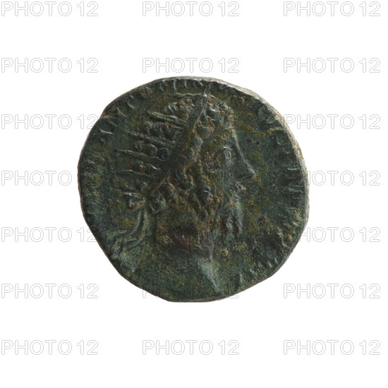 Dupondius, Marcus Aurelius (121–180; Roman emperor 161–180), issuer; obverse: head of Marcus Aurelius in radiant crown facing right, inscribed M AV ANTON VS AVG TR P XXXII; reverse: Aequitas standing left, holding scales in right hand and a cornucopia in left, inscribed IMP VIIII COS III PP, field marks S · C; 177–178; Roman Empire; Rome; coin (dupondius); diameter 22.5–23.5 mm; weight 9.80 g; axis 165°.