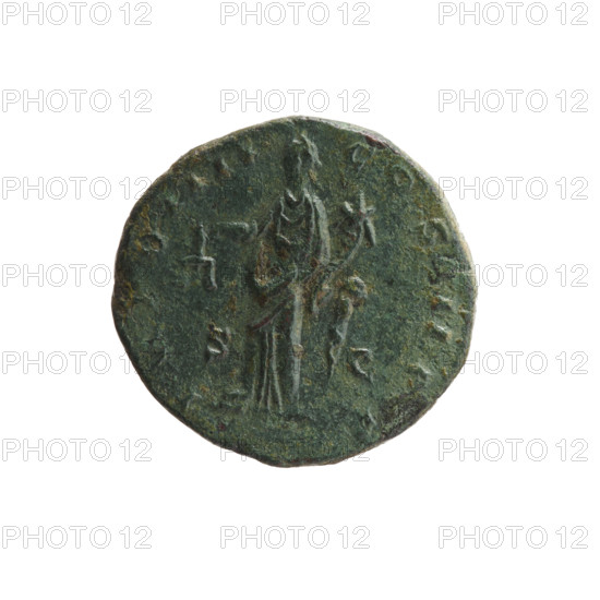 Dupondius; Marcus Aurelius (121–180; Roman emperor 161–180), issuer; obverse: head of Marcus Aurelius in radiant crown facing right, legend M·AV[RELIVS] ANTONINVS AVG TR P XXXII; reverse: Aequitas standing left, holding scales in right hand and cornucopia in left, legend IMP VIIII COS III PP; mintmarks S·C in fields; date 177–178; Roman Empire (27 BC–476); Rome; coin; diameter 22.5–23.5 mm; weight 9.80 g; axis 165°.