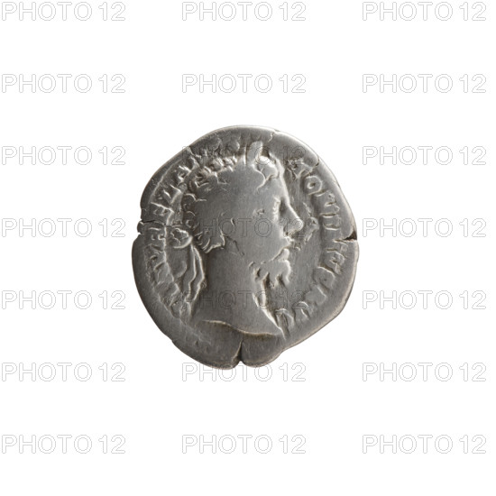 Denarius, Marcus Aurelius (121–180; Roman emperor 161–180), issuer. Obverse: Head of Marcus Aurelius in a laurel wreath facing right, inscription 'M AVREL AN - TONINVS AVG'. Reverse: Victoria standing on a globe facing left, holding a wreath in her outstretched right hand and a trophy in her left, inscription 'TRP XXXIII IM - PX COS III PP'. Dated 179. Roman Empire (27 BC–476), Rome. Coin; diameters 17.5 mm and 19.5 mm, weight 2.30 g, axis 0°. Subjects: Roman deities, wreaths, Victoria (mythology); iconography: Marcus Aurelius, globe, trophies.