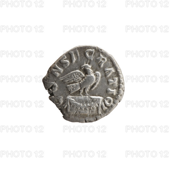 Denarius, posthumous issue for Marcus Aurelius (121–180; Roman emperor 161–180) by Commodus (161–192; Roman emperor 177–192) as issuer. Obverse: bare head of Marcus Aurelius right, inscription DIVVS M ANTONIVS PIVS. Reverse: eagle standing on an altar decorated with a garland, head turned left, inscription NSECRATIO. After 180. Roman Empire, Rome. Coin. Diameter 18.0–18.5 mm, weight 2.70 g, axis 180°.